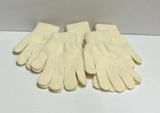 Girls one size fits all youth 4 to 16 magic gloves ivory - set of 5 pairs
