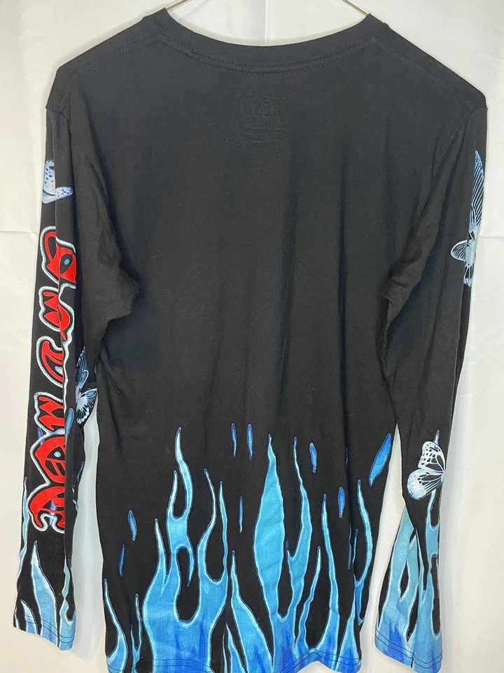 Fresh Laundry Size Small Savage Colorful Logo Butterfly Flames Long Sleeve Top - Image 2 of 4