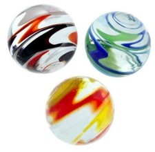 Flashlight Handmade Art Glass Marbles w Stands - Set of 3 different colors 16mm