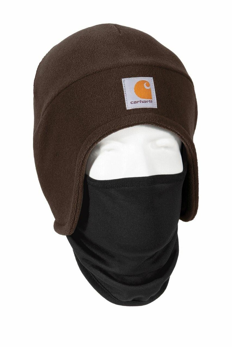 Carhartt 2-In-1 Fleece Cap & Mask - Brown * FREE USA SHIPPING Mask