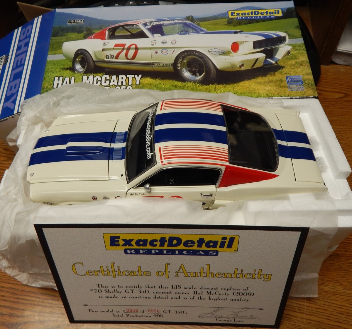 EXACT DETAIL 1966 SHELBY GT5350 RACE CAR HAL McCARTY 1/18 SCALE
