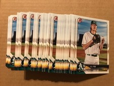 Lot (75) A.J. PUK Oakland A's AJ 2018 Bowman Baseball paper base prospect cards