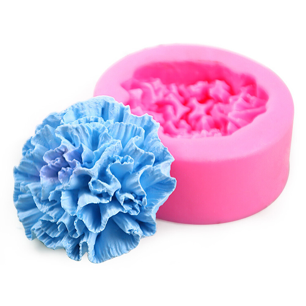 Carnation Flower Shaped Mould Soap Aromatherapy Candle Silicone DIY Plaster Mold