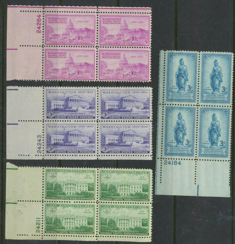 989 - 992 Mint NH 1950 National Capital Sesquicentennial Set of 4