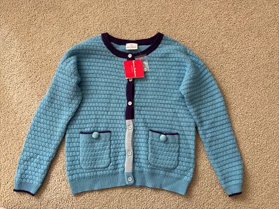 Hanna Andersson Size 140  Girls Cardigan Sweater 50% Wool Cotton