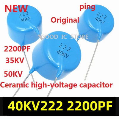 #ad Blue 2200pF High Voltage Ceramic Capacitor 40kV 50kV Disk Through Hole Model $25.19