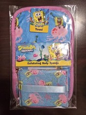 SpongeBob SquarePants Bath Bundle   Face Towel  Exfoliating Body Sponge NEW