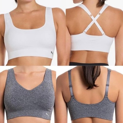 PUMA 2-Pack Seamless Square Neck Sports Convertible Bras Comfort (M) NWOT!