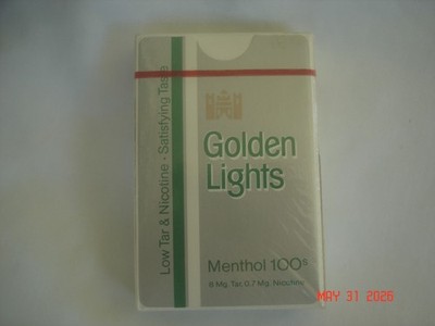 SEALED Vtg PKG GOLDEN LIGHTS MENTHOL 100s CIGARETTES PLAYING CARDS Lorillard USA