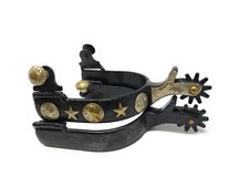 AJ Tack Men's Antique Brown Stars and Flowers Spurs