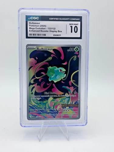 Bulbasaur (Mega Evolution Stamped) 133/132  Enhanced Booster Display Box CGC 10