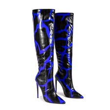 New 2025 American Autumn New Women's Pointed Toe Slim High Heels Knee High Boots