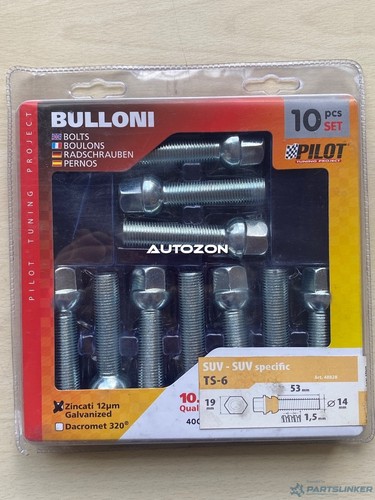 Kit bulloni ruote sferici 53mm 10 pz. PILOT
