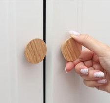 Wood Cone Cabinet Knobs 12 Pack – 4.1cm Diameter Round Shape Light