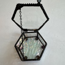 J Devlin 621-3 Hexagon Clear Glass Trinket/Jewelry/Keepsake Box