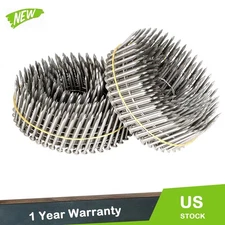 3600Pcs 1-1/2” ×.09” Ring Shank Stainless Steel Siding Nails 15 Degree Wire Coil