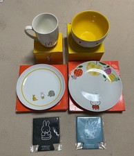 Miffy Girl Character Tableware Set Mug Bowl Plate Coaster 6 pcs Used