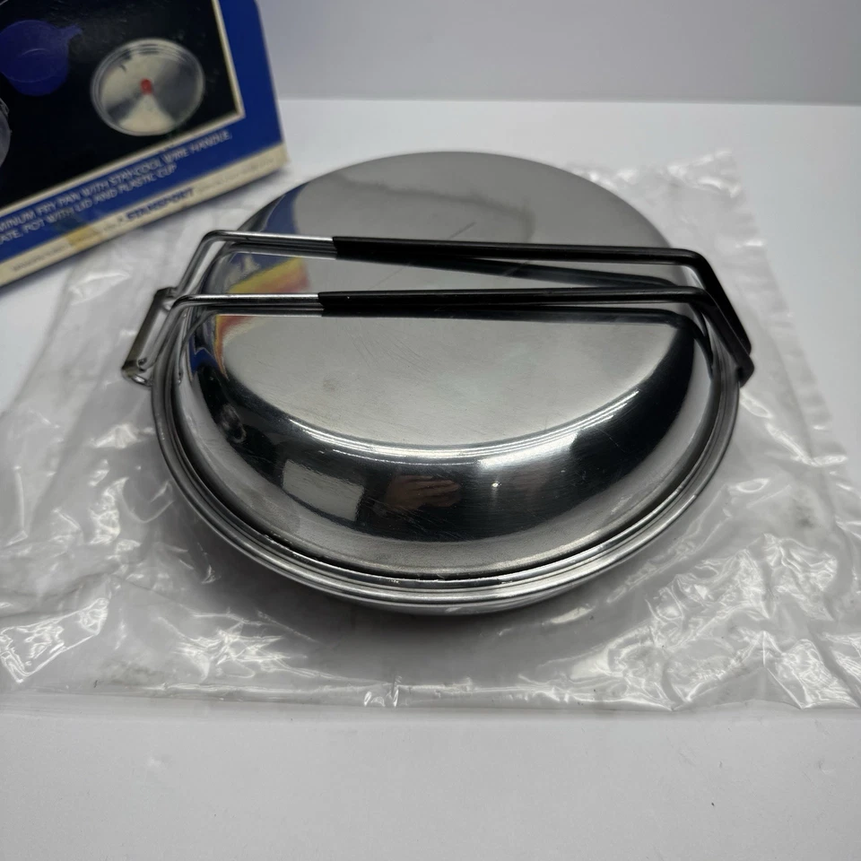 VINTAGE NOS Stansport Aluminum Cook Set 5 Pc Nesting Cooker Pan Pot Cup No.240-P - Image 4 of 4
