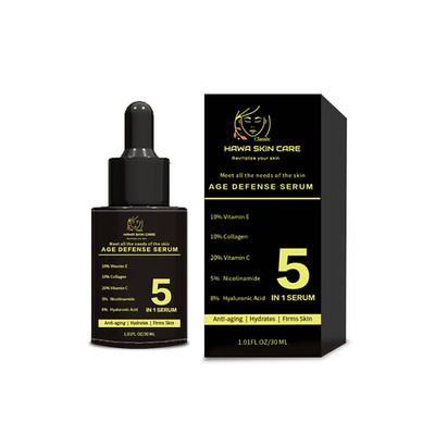 Age Defense Face Serum- Collagen, Nicotinamide, Vitamins C&A, Hyaluronic Acid.