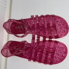 The Children's Place Pink Glitter Jelly Sandals Size 5
