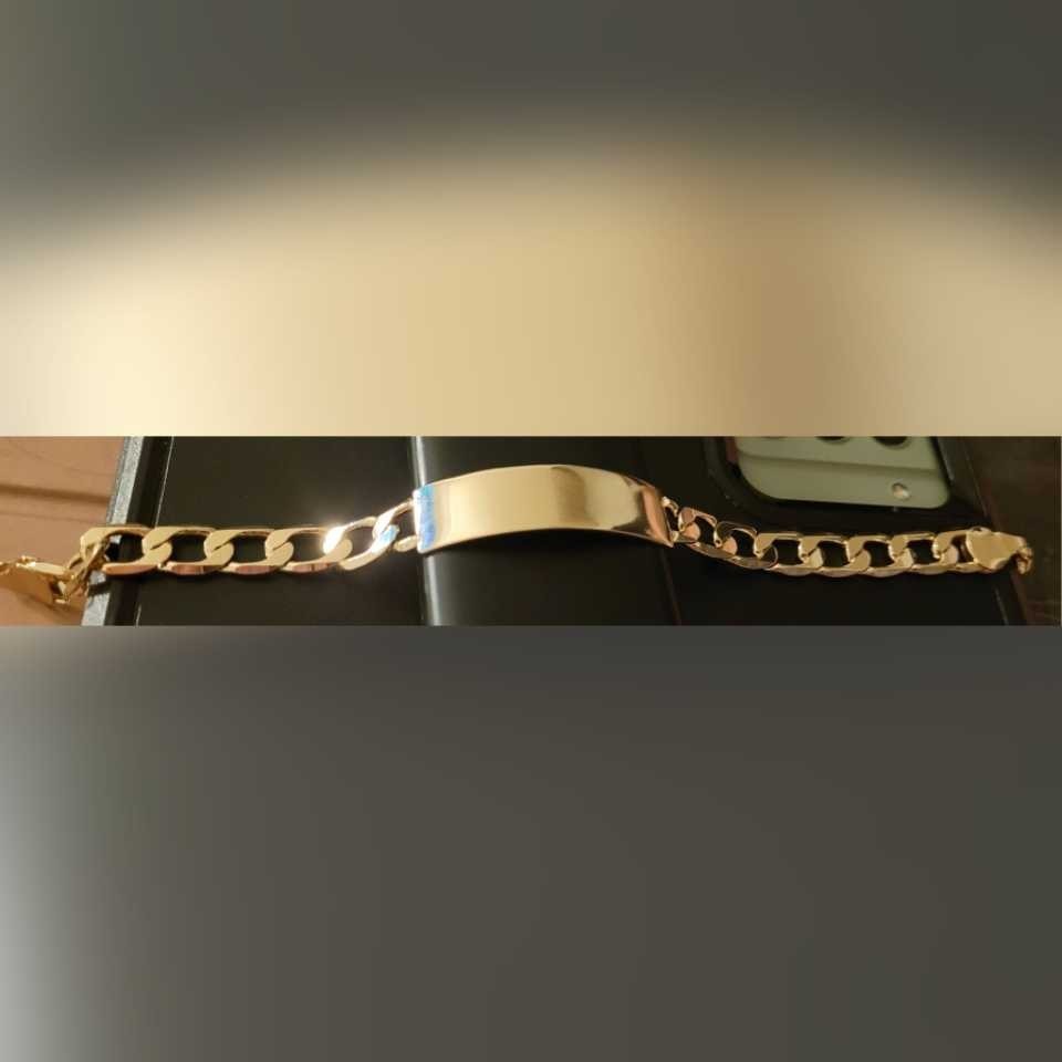 esclava delgada unisex laminate gold 14k 8inn oro laminado