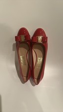 Salvatore Ferragamo Vara Red Patent LeatherBow Pumps 7.5
