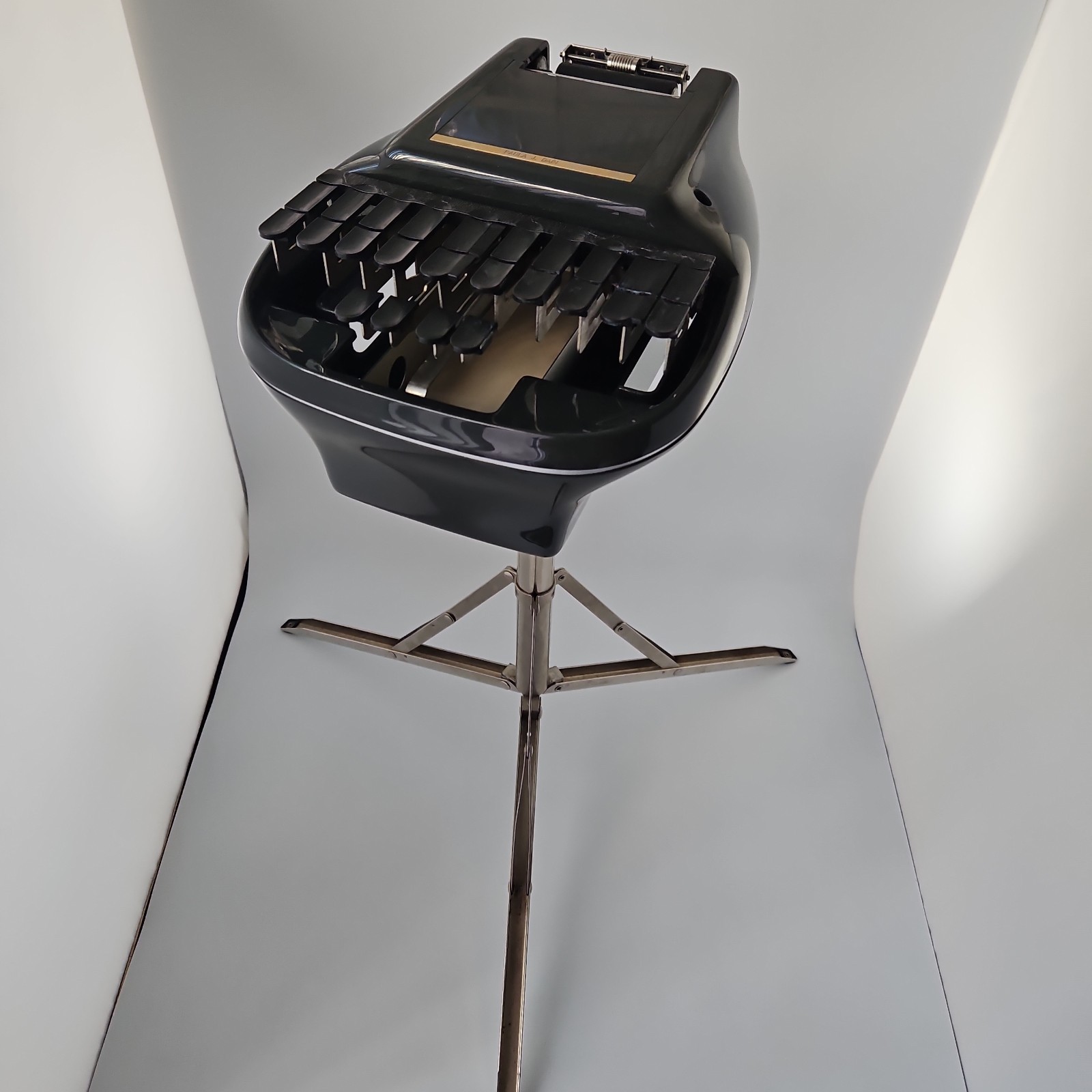Stenograph Manual Stenotype Machine w/ Case, Tripod & Paper - Tested & Works