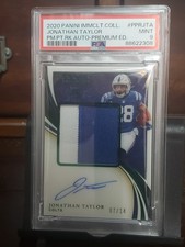 2020 Panini Immaculate Jonathan Taylor AUTO #7/14 Patch Emerald PSA 9 Autograph