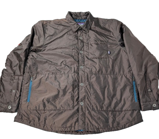 Patagonia Shirt Jacket Men XXL Brown PrimaLoft Insulated Lightweight Quilt Lined thumbnail 2
