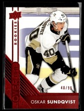2016-17 Upper Deck Overtime Red Foil Oskar Sundqvist 40/99 Pittsburgh Penguins
