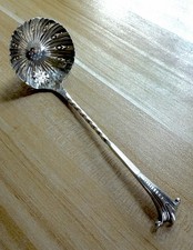 Large Sugar Sifter Georgian Sterling Silver (.925) Spoon King Shell 1890's 29g
