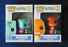 (2) NEW Funko Pop Pokemon Bulbasaur & Charmander Flocked - Official 2020 ECCC