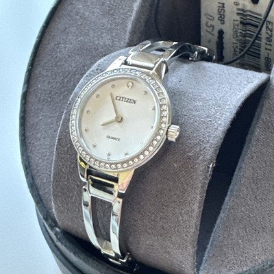 Citizen Womens Quartz Classic Gemmed Silver StainlessSteel Watch