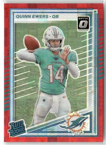 2025 Panini Donruss NFL Quinn Ewers #342 Rated Rookie Optic Red Pandora (RC) NM