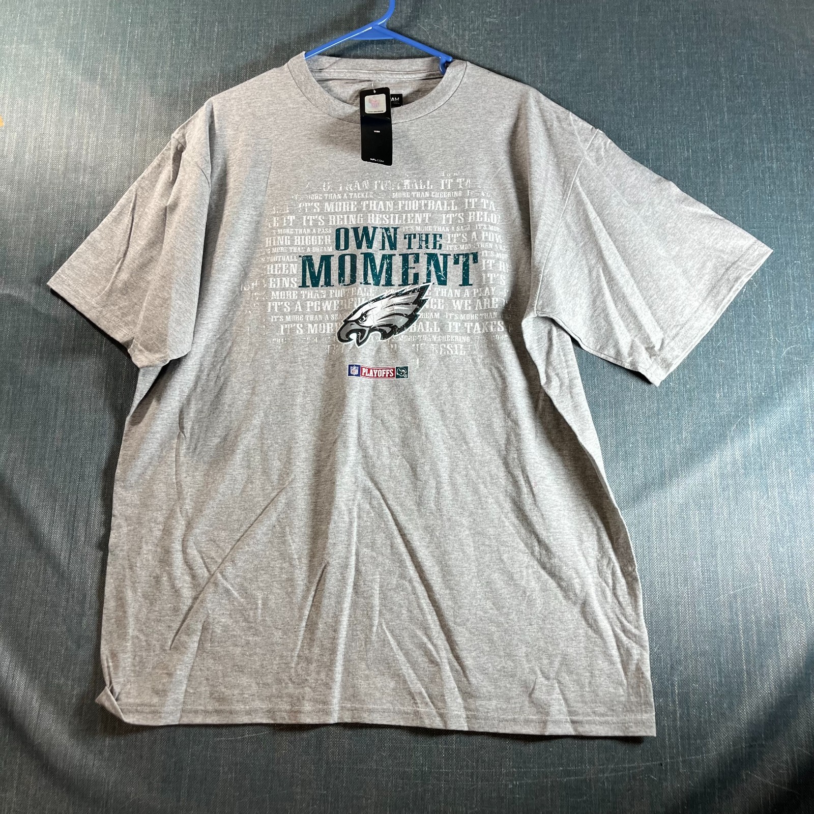 Ropa del equipo NFL Philadelphia Eagles Own The Moment Playoff Hombres Camisa Talla L Gris