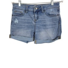Vtg Denim Blue Jean Mom Shorts Grunge Distressed Pockets Y2K Edgy Cotton 4