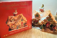 VTG 2001 Sugarplum Valley Christmas Deluxe Lighted Gingerbread House READ FLAW