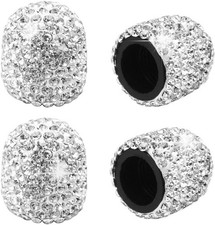 4 Pack Bling Valve Stem Caps, Sparkling White Handmade Crystal white 4pcs