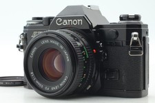  Near MINT Canon AE-1 Black 35mm Film Camera  New FD 50mm f1.8 Lens From JAPAN
