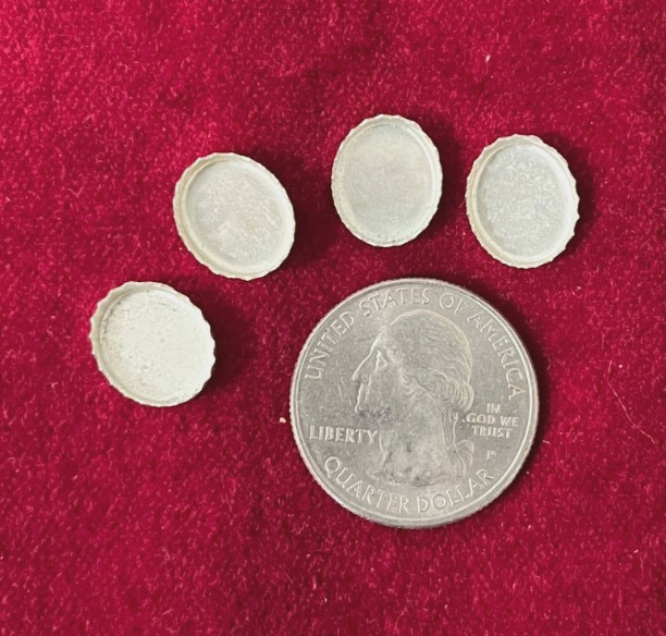 10x12mm Sterling Bezel Cup - Full Back - Scalloped Edge - Qty 4