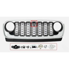 Bright White 2024 Upgrade Grille For 2018-2023 Jeep Wrangler Jl W Camera Hole