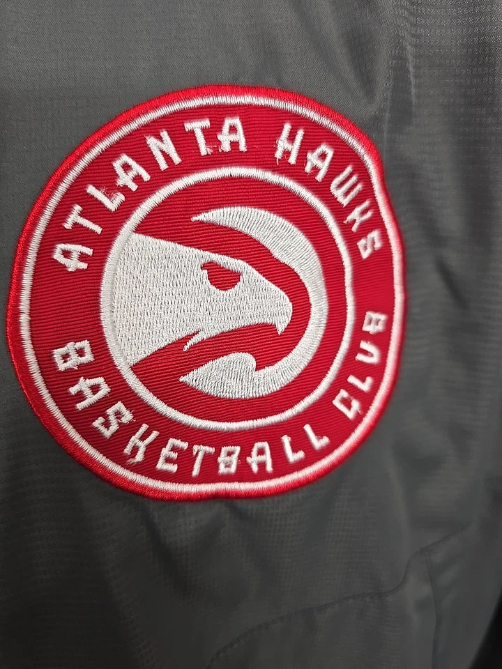 Atlanta Hawks Mens Large Gray Red Neon Green Fullzip Jacket - Image 2 of 4