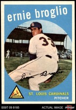 1959 Topps #296 Ernie Broglio Cardinals RC 8 - NM/MT