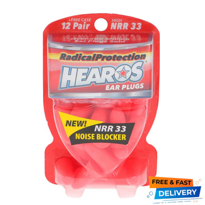 Hearos Radical Protection Foam Ear Plugs NRR 33 12 Pair