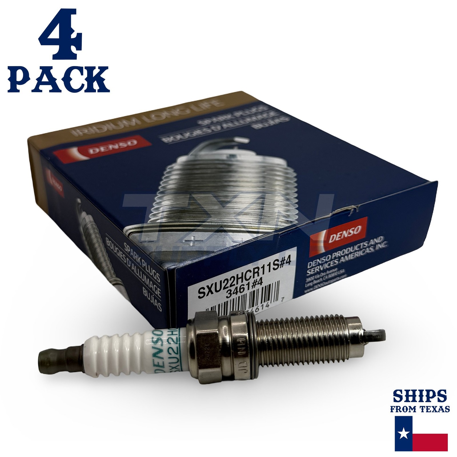 4 Pack Denso 3461 Iridium Long Life Spark Plugs SXU22HCR11S
