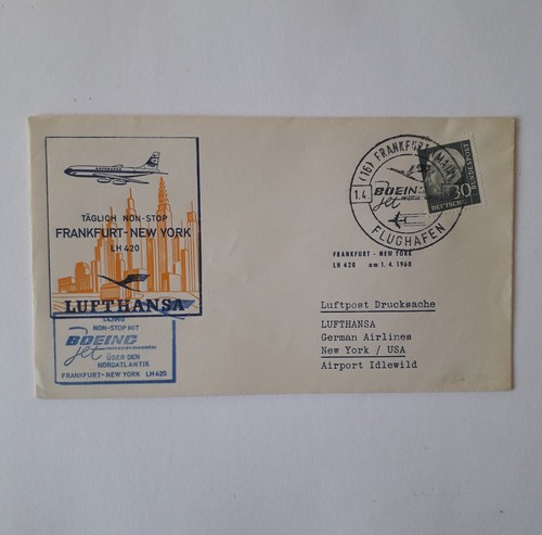 GERMANY - FLIGHT FRANKFURT-NEW YORK - 1ST DAY OF ISSUE - 1/04/1960 -
