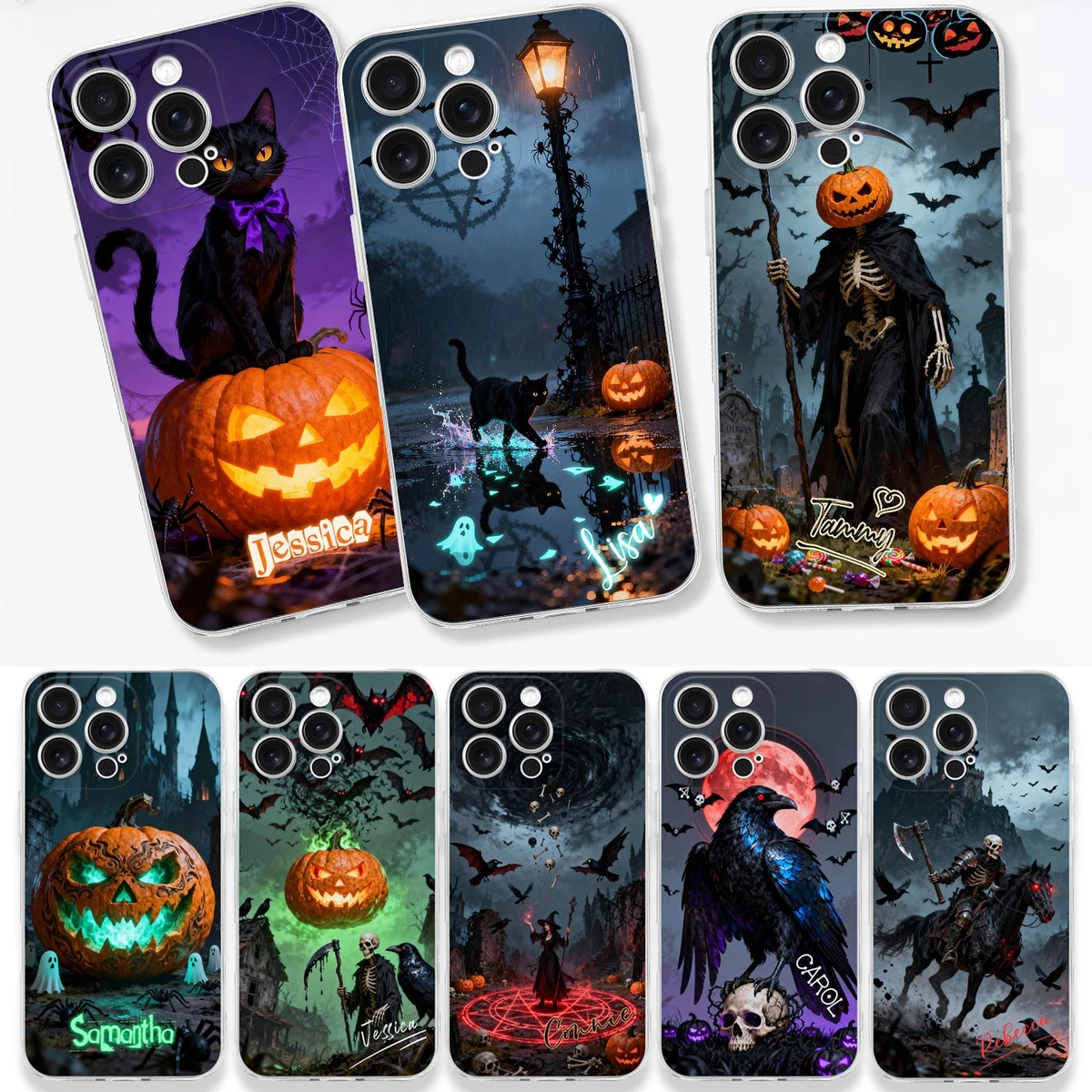 JOYLAND Cute Halloween Ghost Magnetic Clear Phone Case For IPhone 16 Pro,Lovely Printed Protective Transparent Case Unique Design Soft TPU Bumper Shockproof Case With Built-in Magnet Ring - View #7