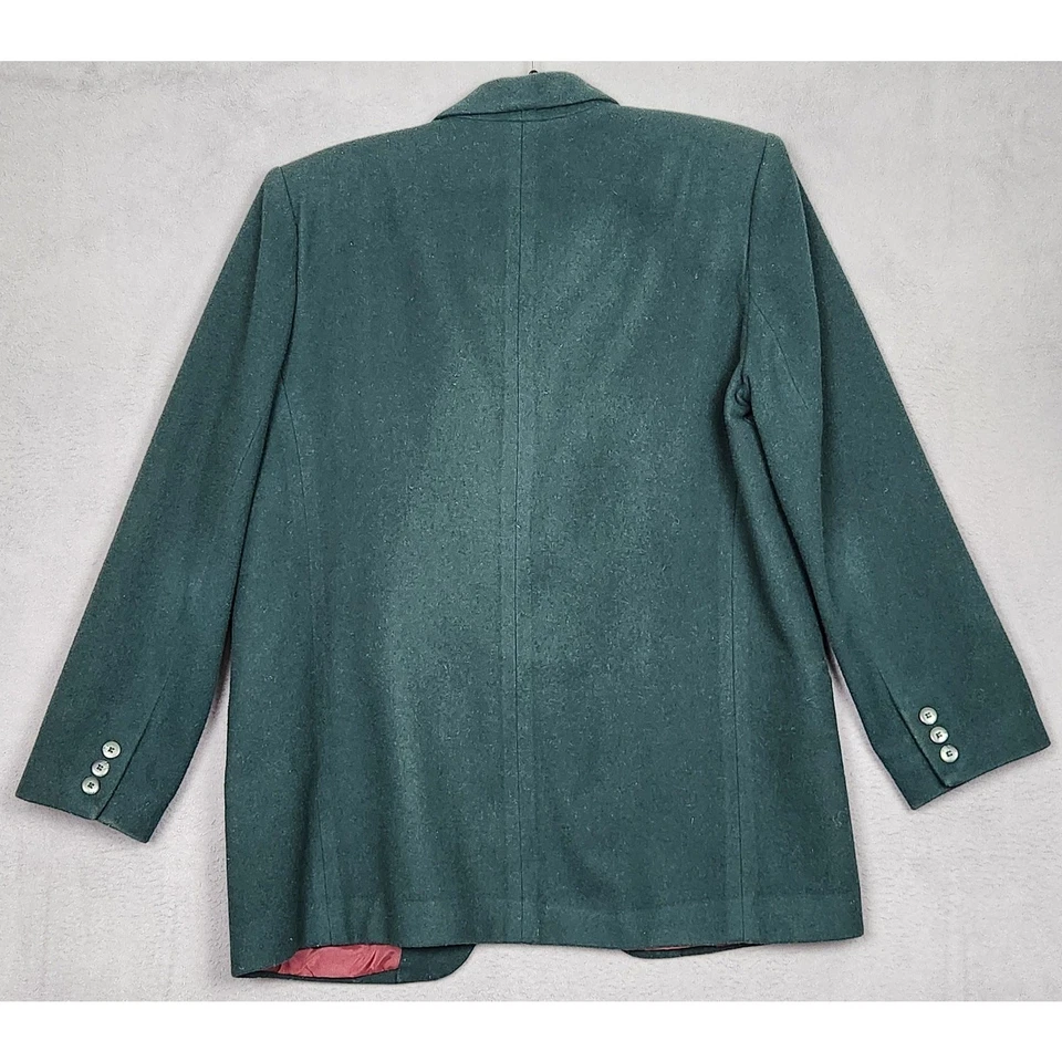 Chaqueta Blazer Lord and Taylor Mujer Talla 10 Verde Lana Cachemira Vintage Carrera Foto 2 de 4