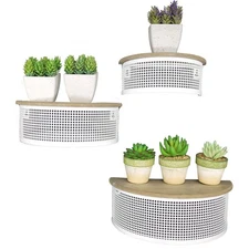 White Floating Shelves - Accent Wall Display Modern Decorative Hanging Shelve...