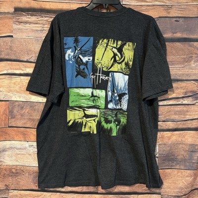 Guy Harvey Deep Sea Fishing T-Shirt Mens 2XL Grey Marlin Sailfish Tuna Graphic
